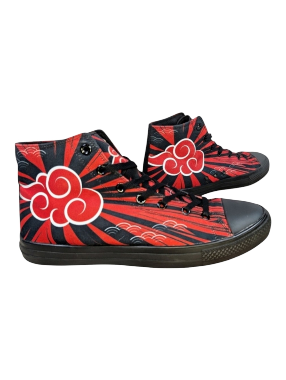 RAAD Naruto Anime High Top Chucks Sneakers Trainers Black Red Men's 12 Like New